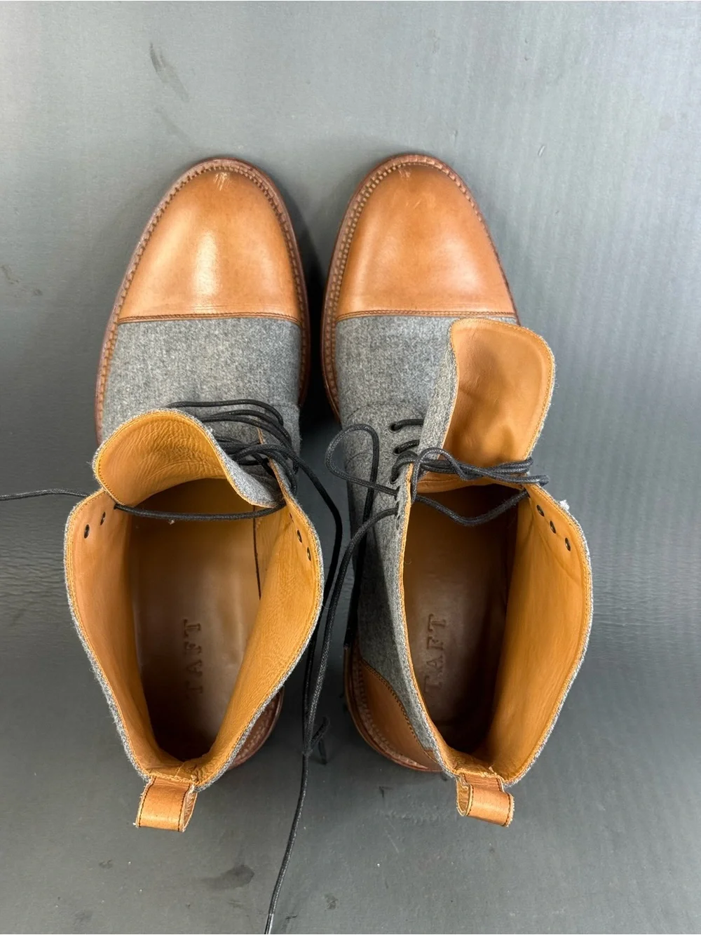 Taft Men's The Jack lace-up Boot shoes brown gray size 12 (45)